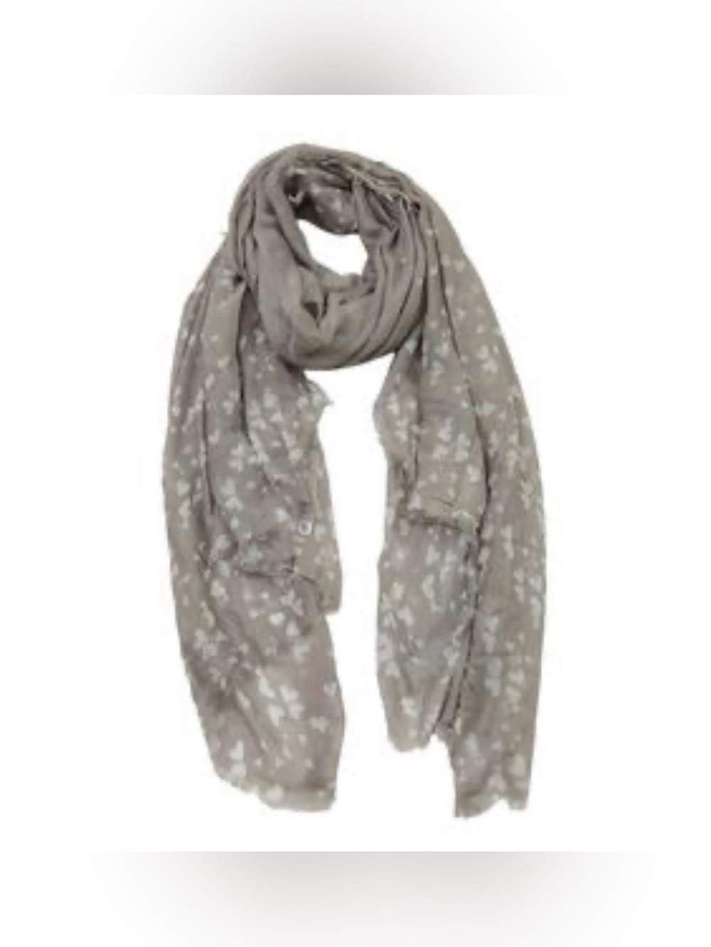 Light Gray Modal PopSugar Must Have Box Scarf White Heart Romantic Art to Wear